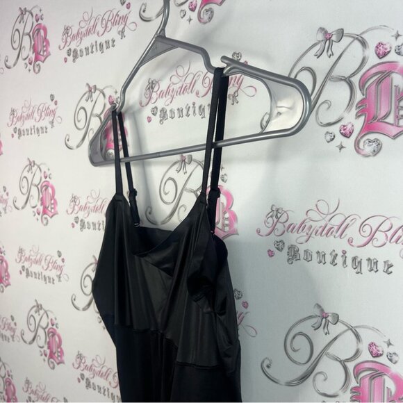 Love your assets tank top black shiny shimmer Chic Black Camisole Top - Picture 4 of 15